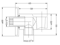 Wandanschlussbogen mit Halter 1/2&quot;, schwarz matt
