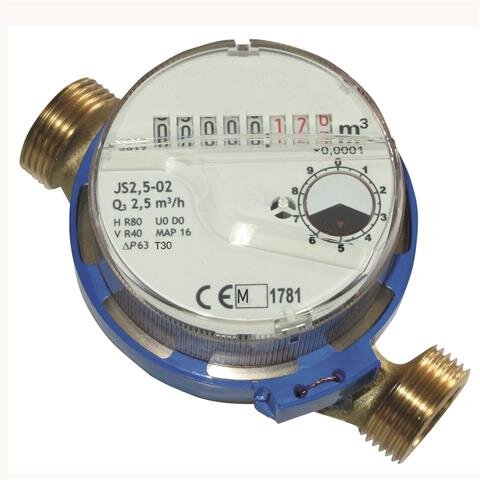 Wasserzähler 3/4" 80mm (kalt) Wohnungswasserzähler