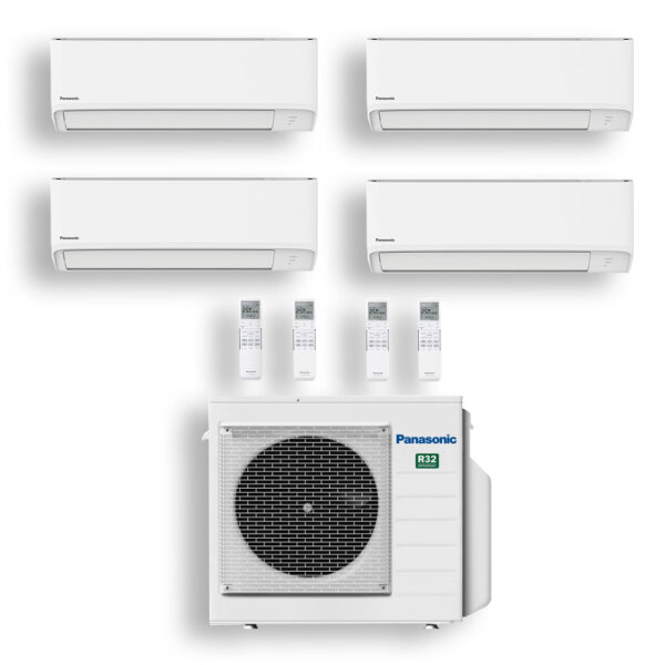 Panasonic TZ Compact Style Klimaanlagen-Set inkl. 4 Innengeräte, Wi-Fi, R32, 6,8 kW