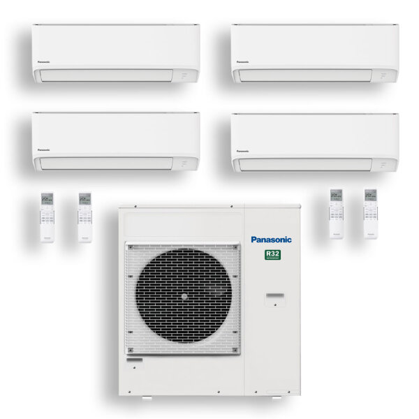 Panasonic TZ Compact Style Klimaanlagen-Set inkl. 4 Innengeräte, Wi-Fi, R32, 9 kW