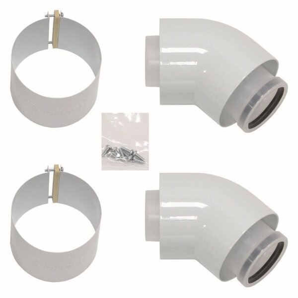 Vaillant Bogen 45 Gr 60/100 mm 2 Stück konzentrisch PP