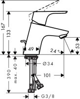 Hansgrohe Focus Waschtischmischer 70 chrom