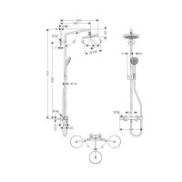 Hansgrohe Showerpipe Croma 220 f&uuml;r die Dusche mit...