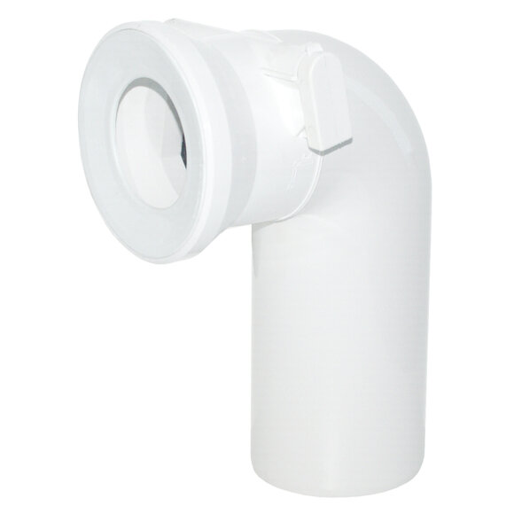 Viega WC Anschlussbogen 90 Grad mit Rückschlagkappe DN100 x 230, weiß