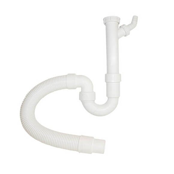 Siphon flexibel 1 1/2" Kunststoff weiß
