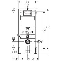 Geberit DuofixBasic Element f&uuml;r Wand-WC, 112 cm, mit...