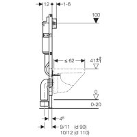 Geberit DuofixBasic Element f&uuml;r Wand-WC, 112 cm, mit Delta UP100-Sp&uuml;lkasten 12 cm, f&uuml;r Bet&auml;tigung von vorne