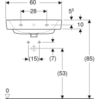 Geberit Waschtisch Renova Nr.1 Plan 501636001 600x480mm...