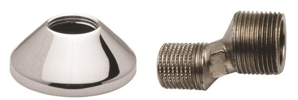 ASW S-Anschluß m. Dichtung u. Rosette, Gewinde 3/4"